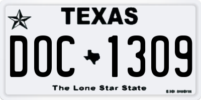 TX license plate DOC1309