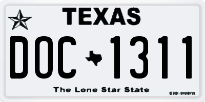 TX license plate DOC1311