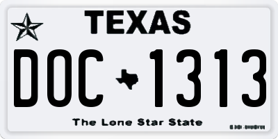 TX license plate DOC1313
