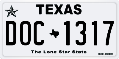 TX license plate DOC1317