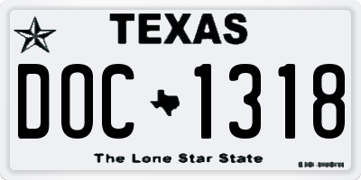 TX license plate DOC1318