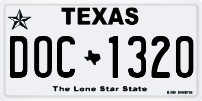 TX license plate DOC1320