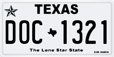 TX license plate DOC1321