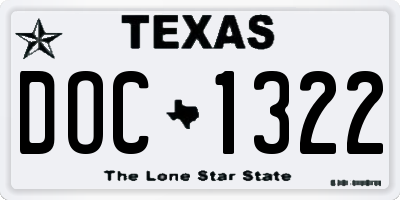TX license plate DOC1322
