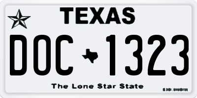 TX license plate DOC1323