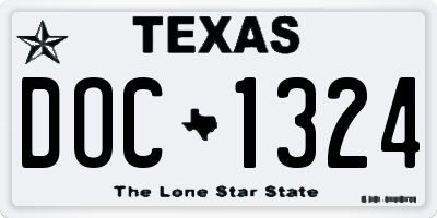 TX license plate DOC1324
