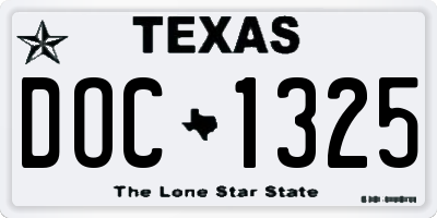 TX license plate DOC1325