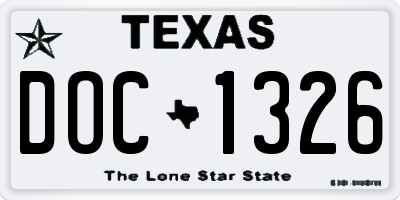 TX license plate DOC1326