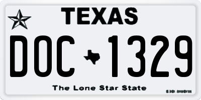 TX license plate DOC1329