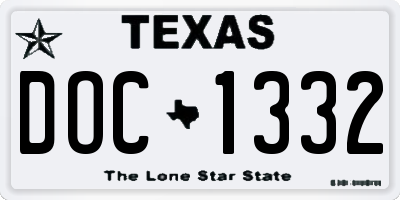 TX license plate DOC1332