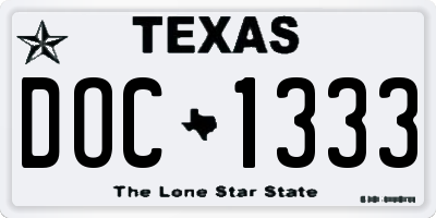 TX license plate DOC1333