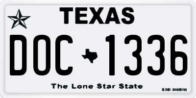 TX license plate DOC1336