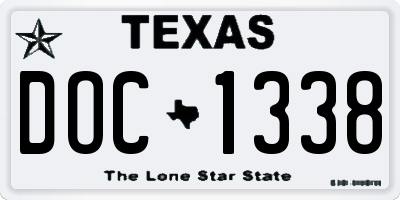 TX license plate DOC1338