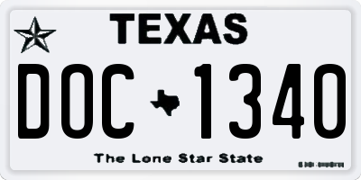 TX license plate DOC1340