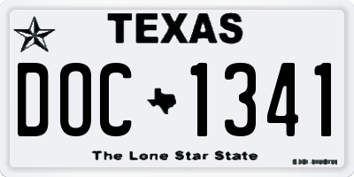 TX license plate DOC1341