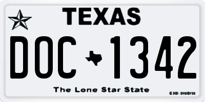 TX license plate DOC1342