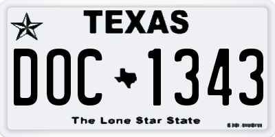 TX license plate DOC1343