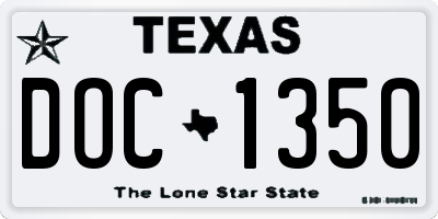 TX license plate DOC1350