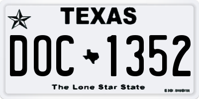 TX license plate DOC1352
