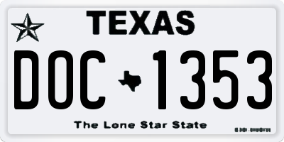 TX license plate DOC1353