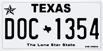 TX license plate DOC1354