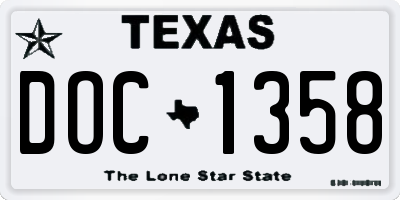 TX license plate DOC1358