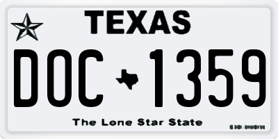 TX license plate DOC1359