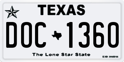 TX license plate DOC1360