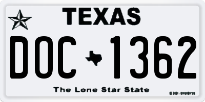 TX license plate DOC1362
