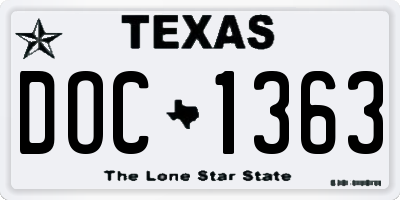 TX license plate DOC1363