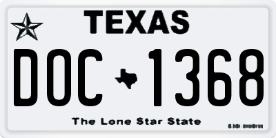 TX license plate DOC1368