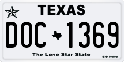 TX license plate DOC1369