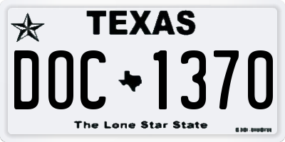 TX license plate DOC1370