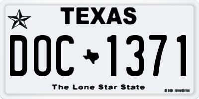 TX license plate DOC1371