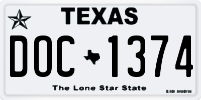 TX license plate DOC1374