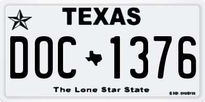 TX license plate DOC1376