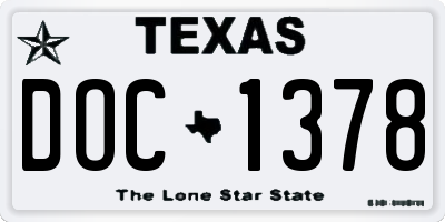TX license plate DOC1378