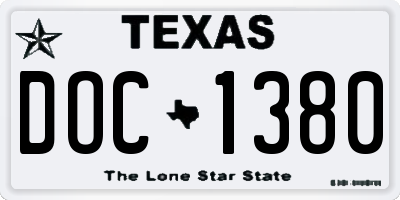 TX license plate DOC1380