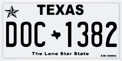 TX license plate DOC1382