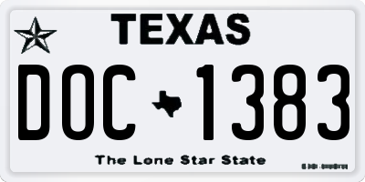 TX license plate DOC1383