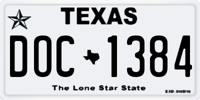 TX license plate DOC1384