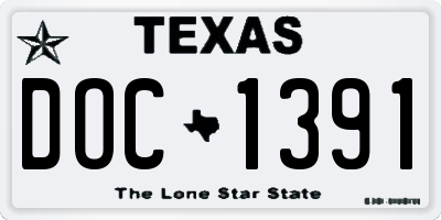 TX license plate DOC1391