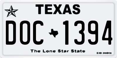 TX license plate DOC1394