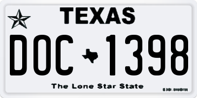 TX license plate DOC1398