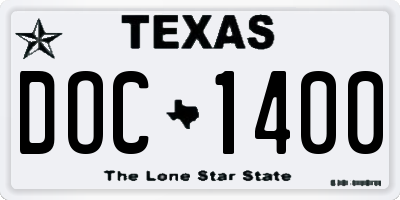 TX license plate DOC1400