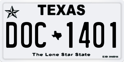 TX license plate DOC1401