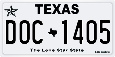 TX license plate DOC1405
