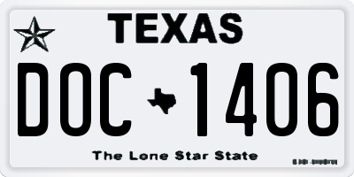 TX license plate DOC1406