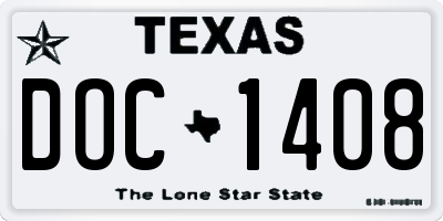 TX license plate DOC1408
