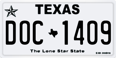 TX license plate DOC1409